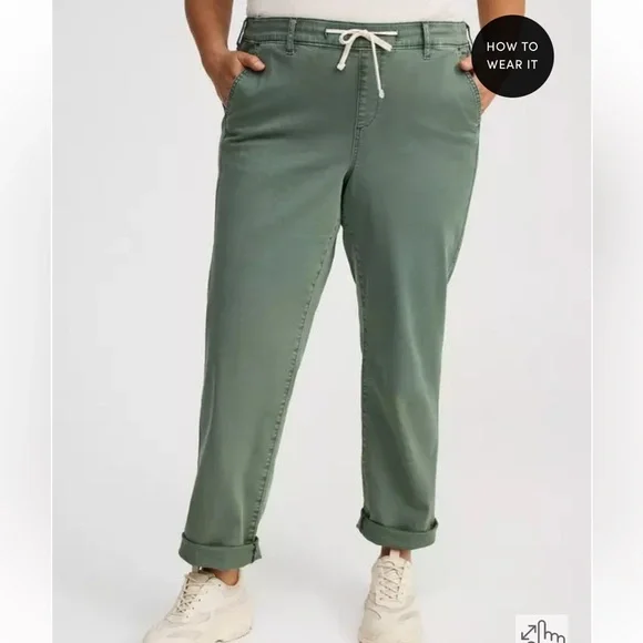 sz 2 TORRID Pull-On Weekend Straight Stretch Twill Pant NEW Dark Forest green - Picture 2 of 8